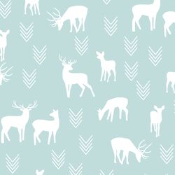 Deer Silhouette in Glacier Blue