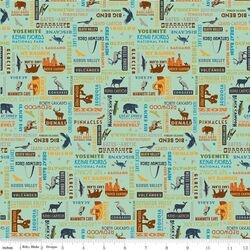 Word Print in Sea Green