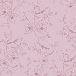 Sketched Birds in Lavender