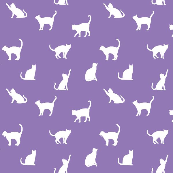 Cat Silhouette in Amethyst