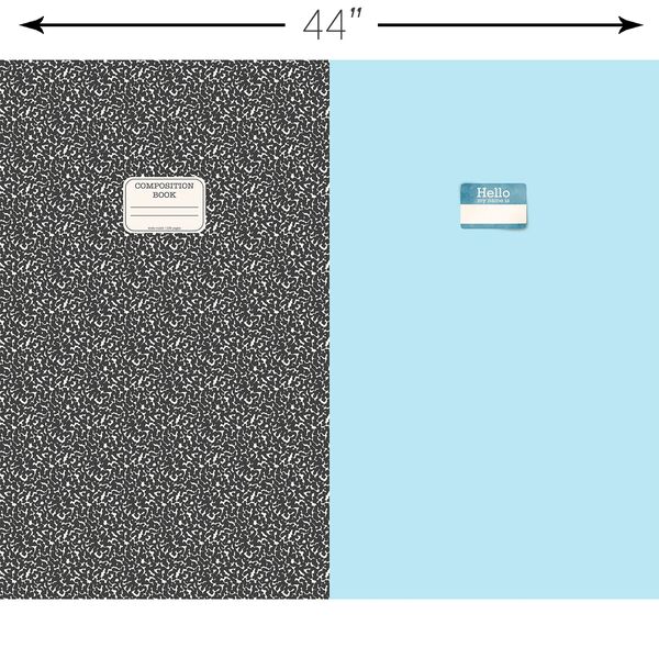 School Season T-Shirt Panel in Jet and Light Berry Blue