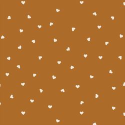 Tiny Hearts in Egret on Boho Brown