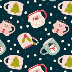 Christmas Mugs in Ink Blue