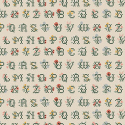 Cross Stitch Letters in Linen