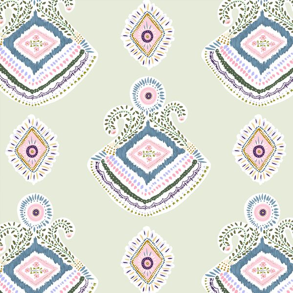 Boho Medallion in Pastel Green
