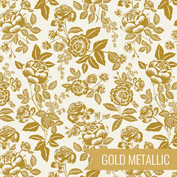 English Rose in Cream and Gold Metallic
