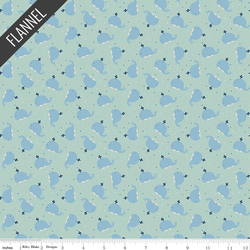 Whales Flannel in Powder