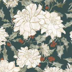 Holly Floral in Blue Spruce