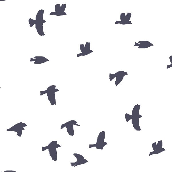 Flock Silhouette in Ink on White