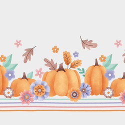 Spooky Cute Double Border in Pumpkin