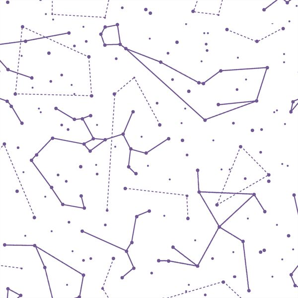 Star Charts in Ultra Violet on White