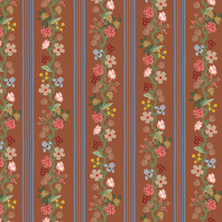 Floral Trellis Stripe in Clay