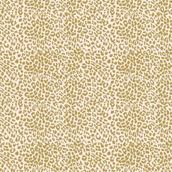 Small Leopard in Gold Glow on Soft Pink