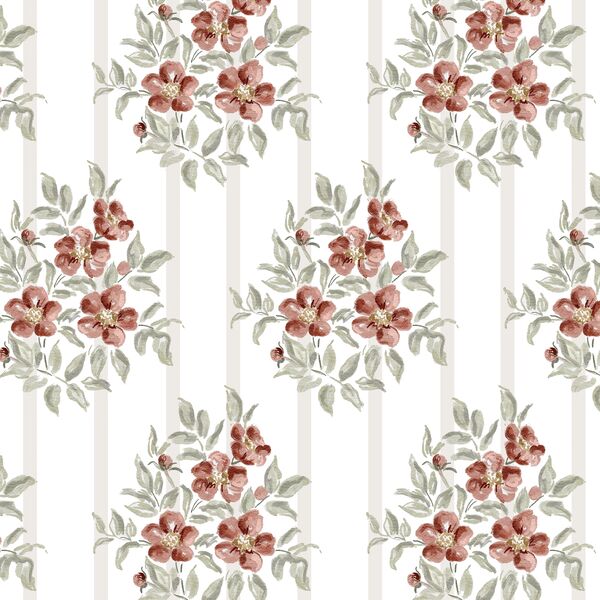 Rose Stripe in Ruby Dusk
