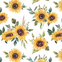 Fall Sunflowers in White