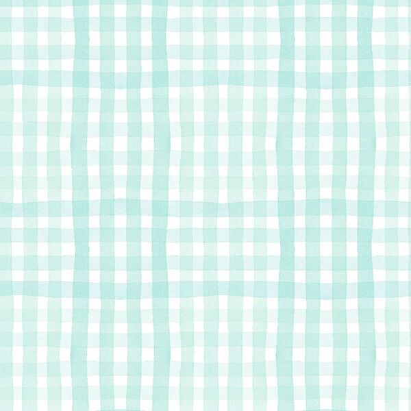 Painted Gingham in Light Turquoise
