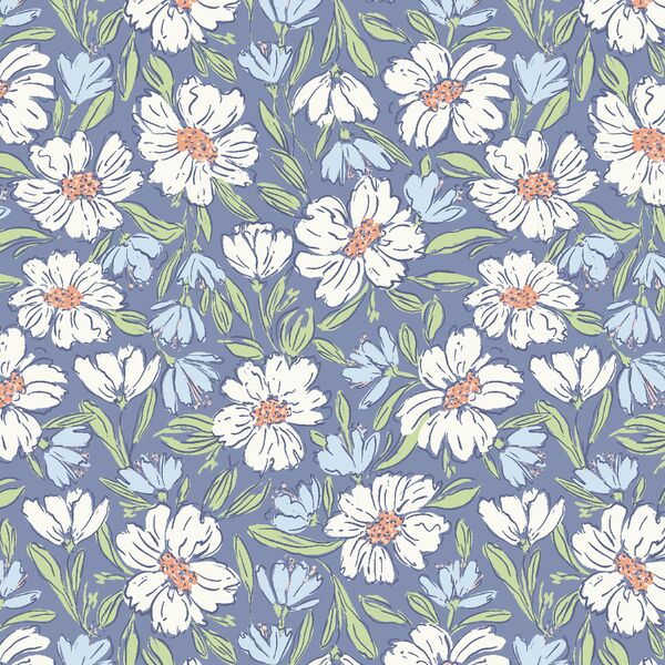 Fallen Blooms in Twilight Blue