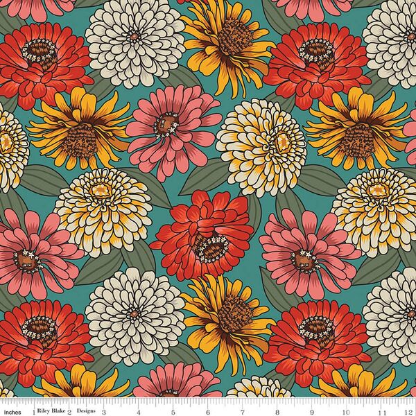 Zinnia in Teal