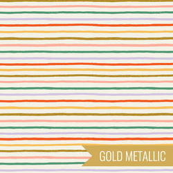 Festive Stripe in Cream Metallic