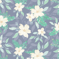 Frosty Floral in Twilight Blue