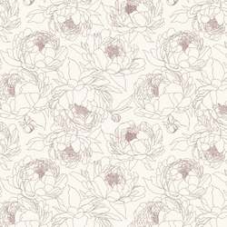Sketched Garden in Viola on Alabaster