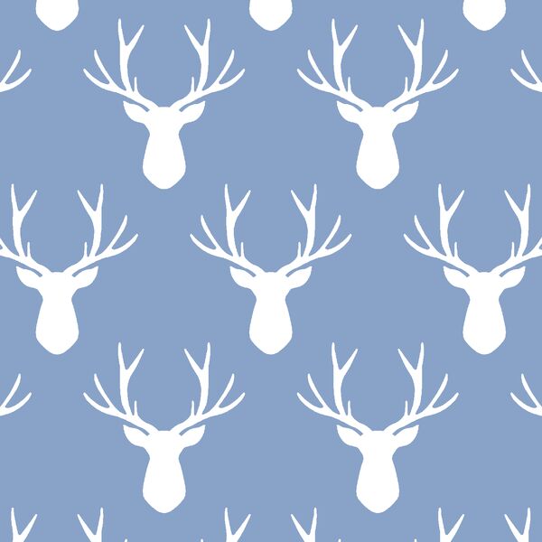 Stag Silhouette in Cornflower