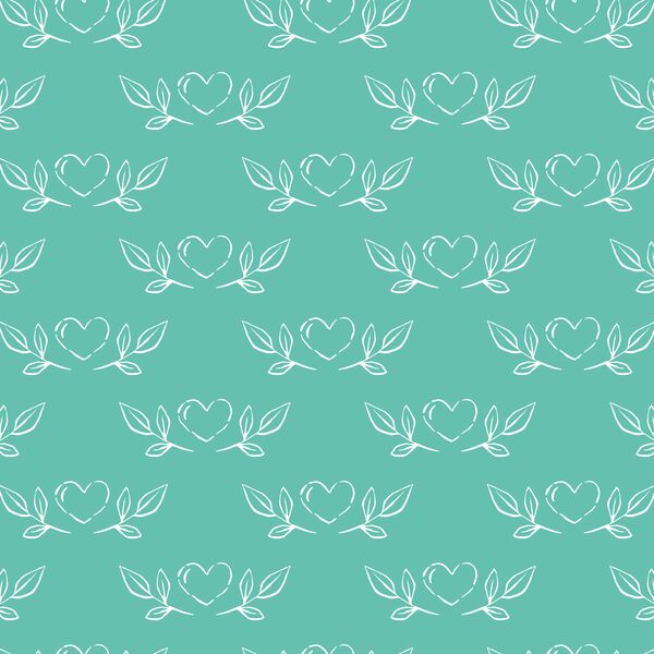 Heart Sketches in Turquoise