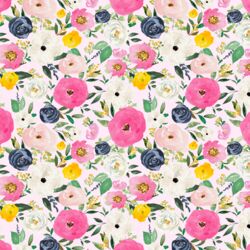 Small Free Falling Florals in Primrose