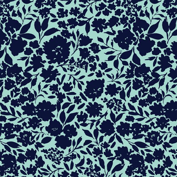 Tonal Floral in Cool Breeze
