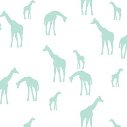 Giraffe Silhouette in Aloe on White
