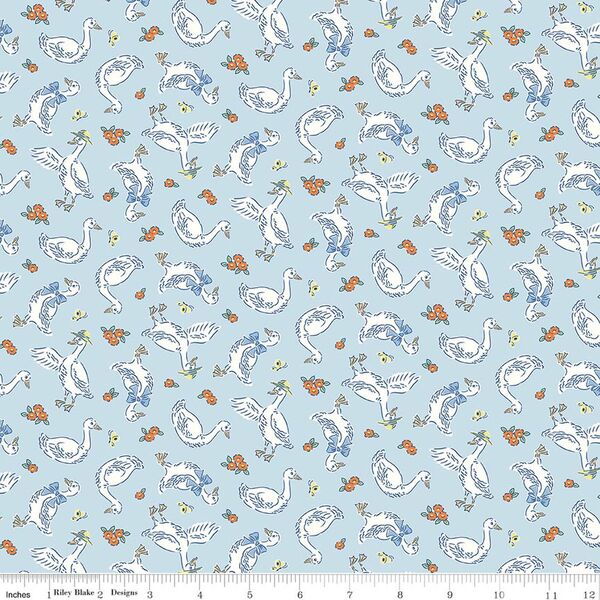 Geese in Blue