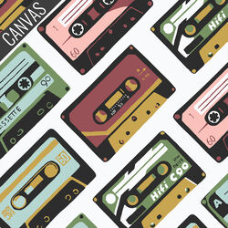 Cassettes Canvas in White