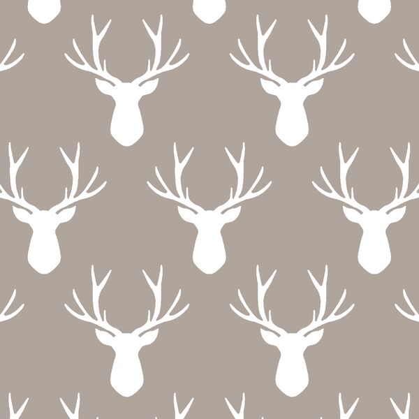 Stag Silhouette in Taupe