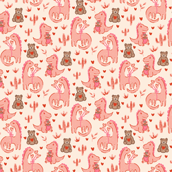 Dinosaur's Teddy Bear in Sweet Pink