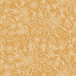 Floral Sketch in Warm Honey
