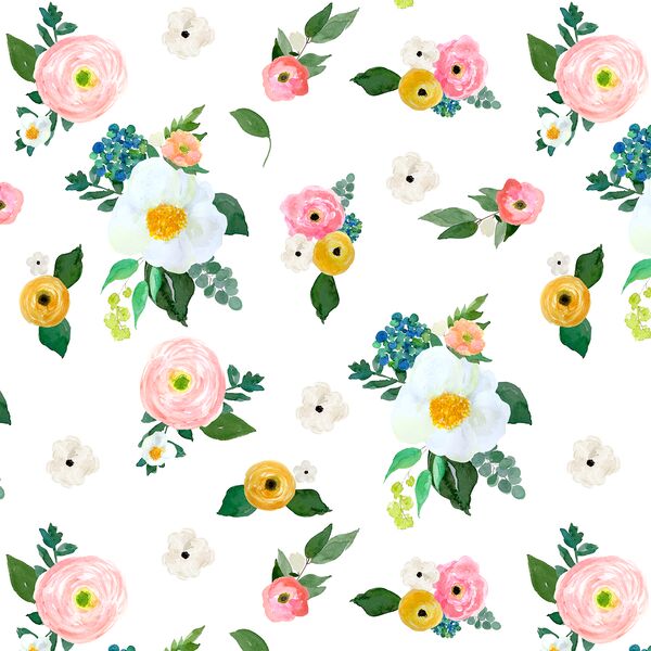 Large Spring Blossoms in White