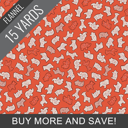 Circus Animals Flannel in Retro - 15 Yard Bolt