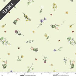 Piglets Flannel in Light Green