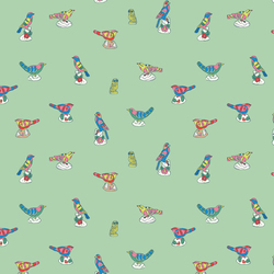 Antique Birds in Light Green
