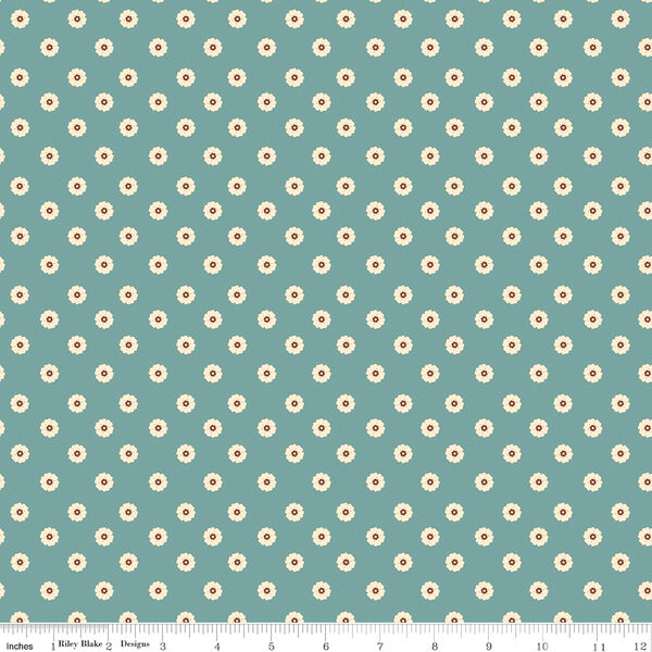 Flower Dots in Blue