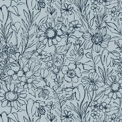 Sketched Garden in Inky Blue