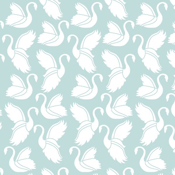 Swan Silhouette in Glacier Blue