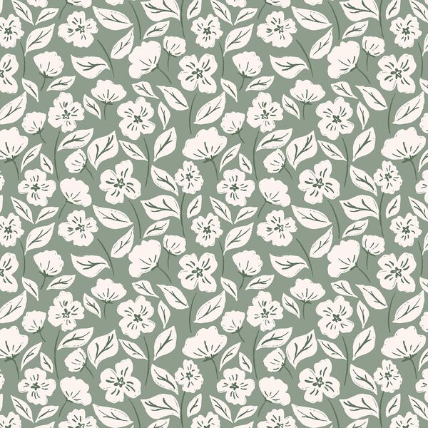 Soft Blossoms in Sage