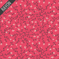 Dancing Florets Rayon in Rouge