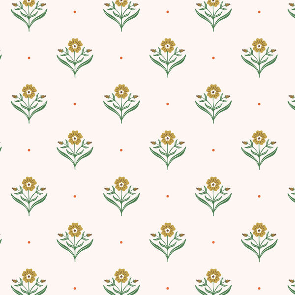 Retro Blossoms in Ivory
