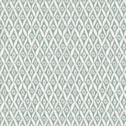 Ikat Diamonds in Pewter Blue on Cream