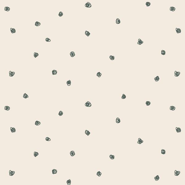Squiggle Dots in Dark Duck Green on Egret