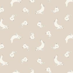 Playful Bunnies in Birch Tree