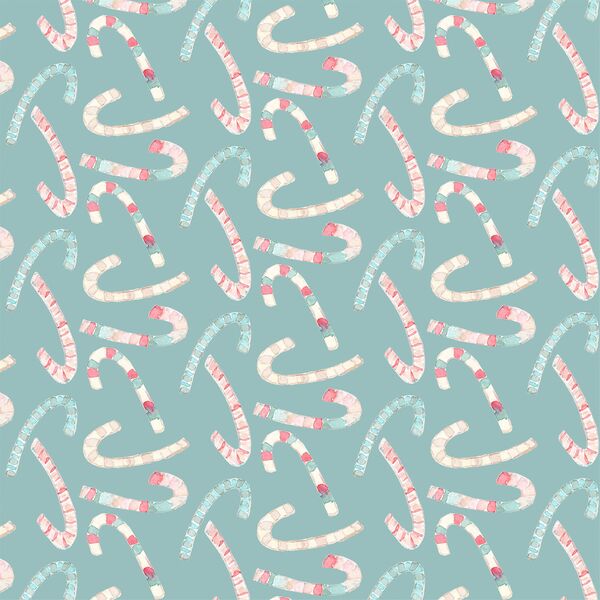 Candy Canes in Frosty Teal