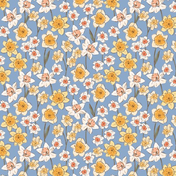 Little Daffodil Fields in Periwinkle